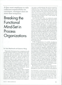 Breaking the Functional Mind-Set in Process Organizations