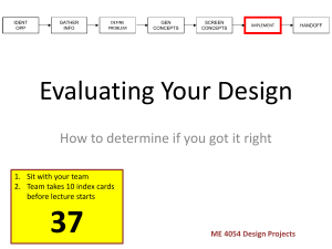Design Evaluation & Analysis
