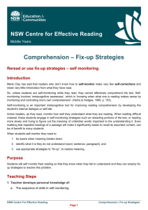 Fix-up Strategies - NSW Centre for Effective Reading
