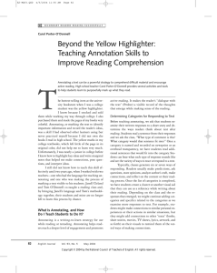 Beyond the Yellow Highlighter: Teaching Annotation Skills to