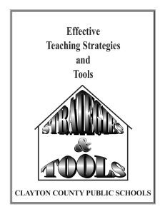 Tools and Strategies - Clayton County Public Schools