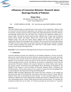 Influences of Consumer Behavior: Research about Beverage
