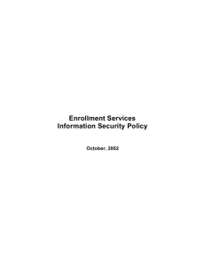 Enrollment Services Information Security Policy