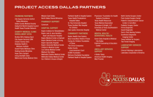 Project Access DAllAs PArtners - Dallas County Medical Society