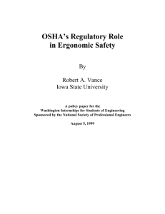OSHA's Regulatory Role in Ergonomic Safety