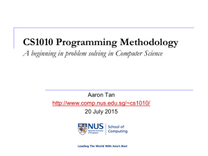 CS1010 Programming Methodology