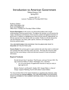 POLS 1101 Syllabus Spring 2014 - Department of Political Science