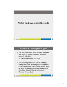 Notes on Leveraged Buyouts