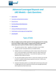 Advanced Leveraged Buyouts and LBO Models – Quiz Questions