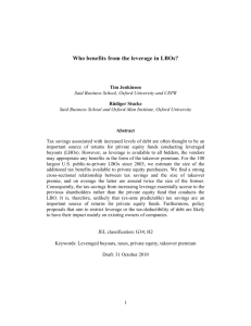 Who benefits from the leverage in LBOs?