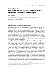 Social Movement Theories and Alternative Media: An Evaluation