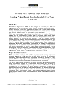 Creating Project-Based Organizations to Deliver Value