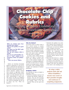 Chocolate Chip Cookies and Rubrics