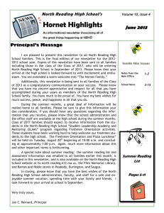 Summer 2013 Newsletter - North Reading High School