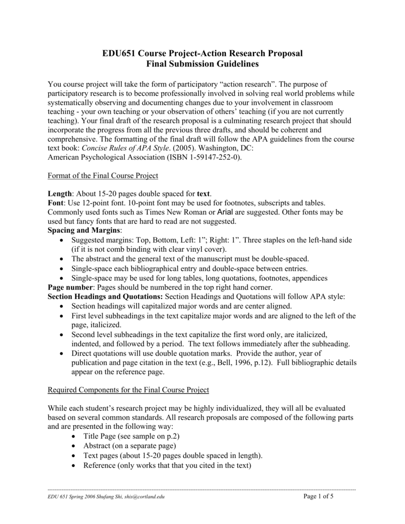 apa 7th research proposal format