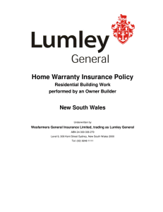 Home Warranty Insurance Policy