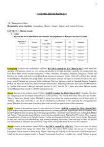 Marketing Analysis Report 2015 TAT Guangzhou Office