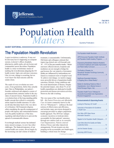 Population Health Matters - Thomas Jefferson University