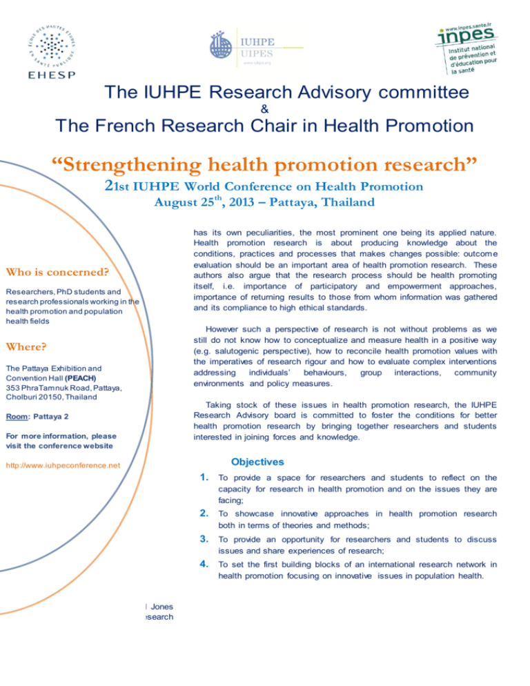 research work on health promotion