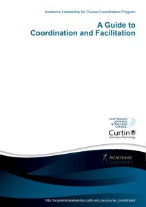 A Guide to Coordination and Facilitation