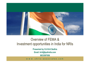 An Over View of FEMA and Investment Opportunities for NRIs