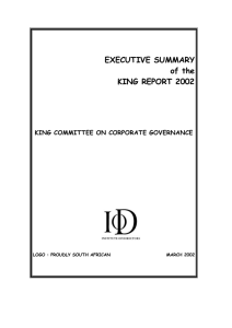 Executive Summary of the King Report 2002