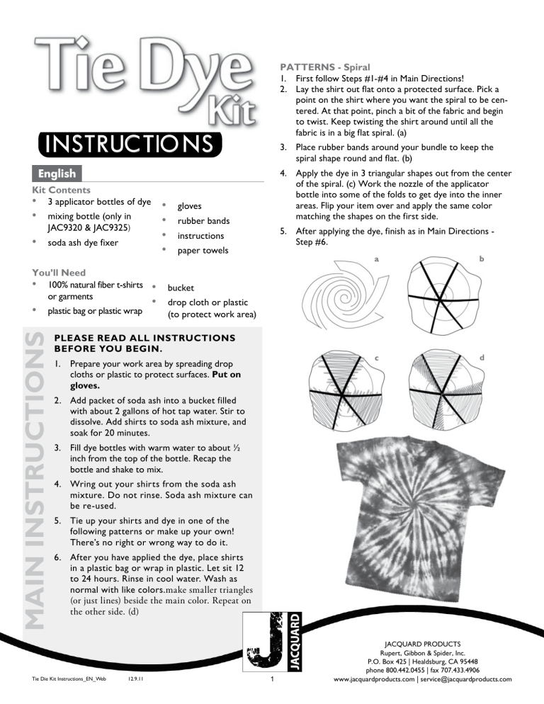 Tie Dye Care Instructions Printable