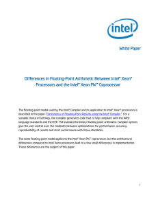 White Paper Differences in Floating-Point Arithmetic Between Intel