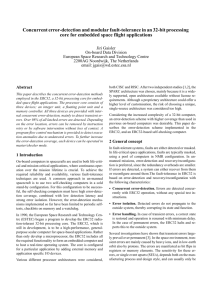 ERC32 Fault Tolerance Concept (FTCS24 paper by J. Gaisler), 1994