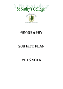 Geography Subject Plan 2015-2016