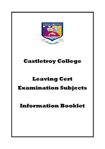 Castletroy College Leaving Cert Examination Subjects Information