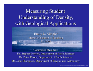 Measuring Student Understanding of Density, with Geological