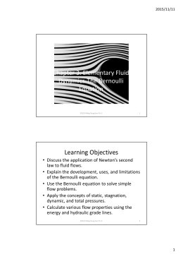 Experiment No. 1: Bernoulli's Theorem Object: To verify Bernoulli's