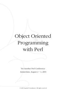 Object Oriented Programming with Perl