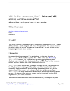 Advanced XML parsing techniques using Perl