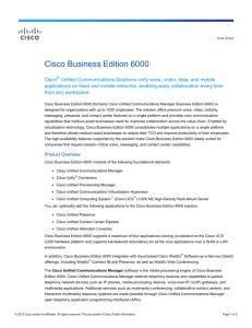 Cisco Business Edition 6000