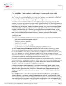 Cisco Unified Communications Manager Business Edition 6000