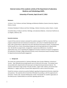 External Review Report - Laboratory Medicine and Pathobiology