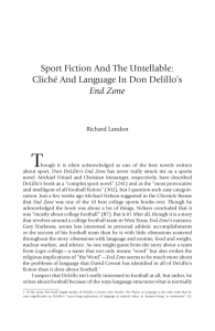 Sport Fiction And The Untellable: Cliché And Language In Don