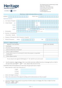 INDUSTRIAL ALL RISKS PROPOSAL FORM