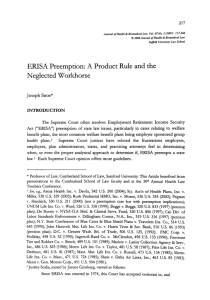 ERISA Preemption: A Product Rule and the