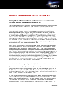 photonics industry report: current situation 2015