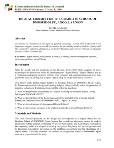 digital library for the graduate school of dmmmsu