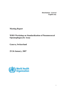 WHO Workshop on Standardization of Pneumococcal