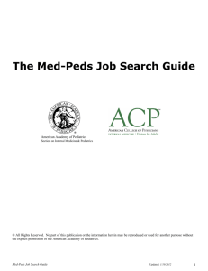 Med-Peds Job Search Guide - American Academy of Pediatrics
