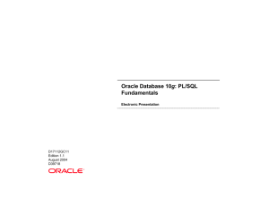 Oracle Database 10g: PL/SQL Fundamentals