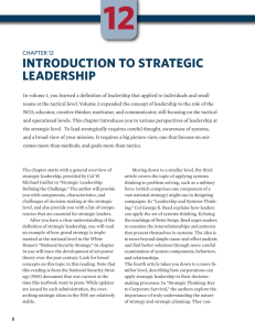 Ch 12 - Introduction to Strategic Leadership