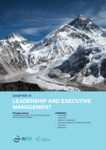 LEADERSHIP AND ExECUTIvE MANAGEMENT