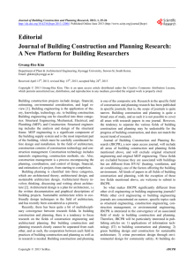 Journal of Building Construction and Planning Research: A New