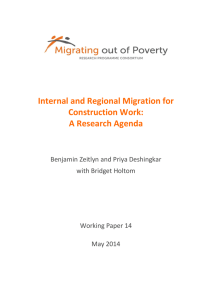 Internal and Regional Migration for Construction Work: A Research